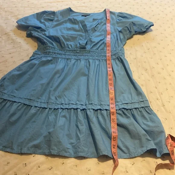 Quince Tiered Short Sleeve Mini Dress Size Large - Picture 5 of 11